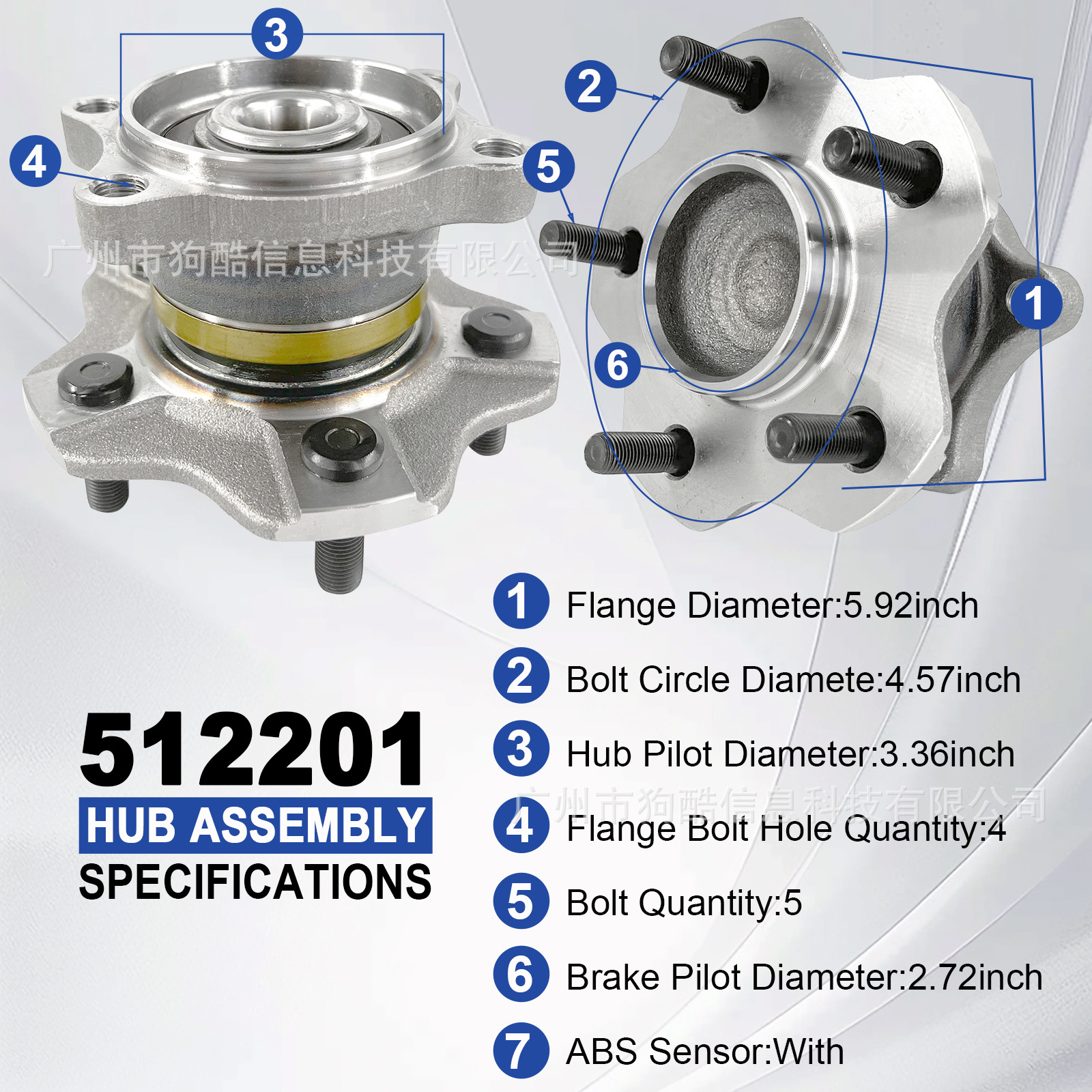 Manufacturer Wholesale Suitable for Nissan Altima 2002-2006 Car Wheel Hub Bearing 512201