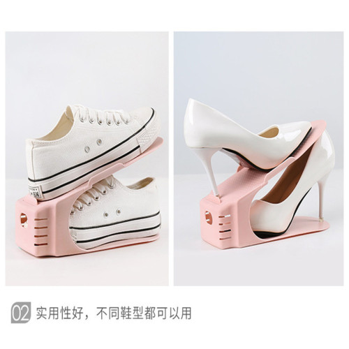 Best-selling storage shoe rack double-layer shoe holder three-level adjustable home dormitory space-saving storage slipper rack wholesale