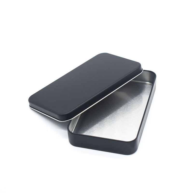 Caja de hierro en stock embalaje caja vacía caja de hojalata rectangular Ventana de PVC multi-tamaño caramelo U-placa caja imprimible logotipo