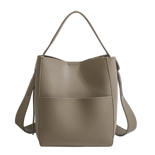 Women's 2024 Spring New Bag Texture Crossbody Bag Water Bucket Bag Large Capacity Hand Hold Single Shoulder Bag