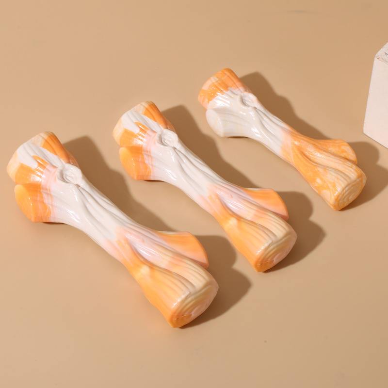 (2개) 국경 간 개 연삭 스틱 애완 동물 장난감 시뮬레이션 BARK 질감 치아 청소 스틱 물린 방지 대화 형 개 훈련 장난감