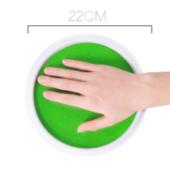 彩色兒童手指畫 diy創意塗鴉印台22cm彩色可水洗圓形印泥批發