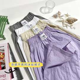女童裤子批发新款夏季休闲裤女大童夏天冰丝薄款防蚊裤女孩山本裤