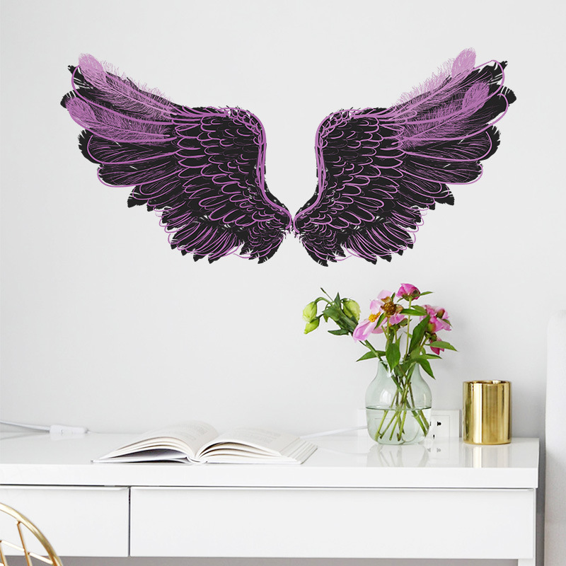 New Fashion Purple Black Wings Wall Stickers display picture 3