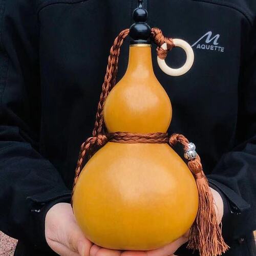 Natural wine gourd, feng shui gourd, wine pendant, copper mouth plastic plug, beeswax anti-seepage, antique real gourd