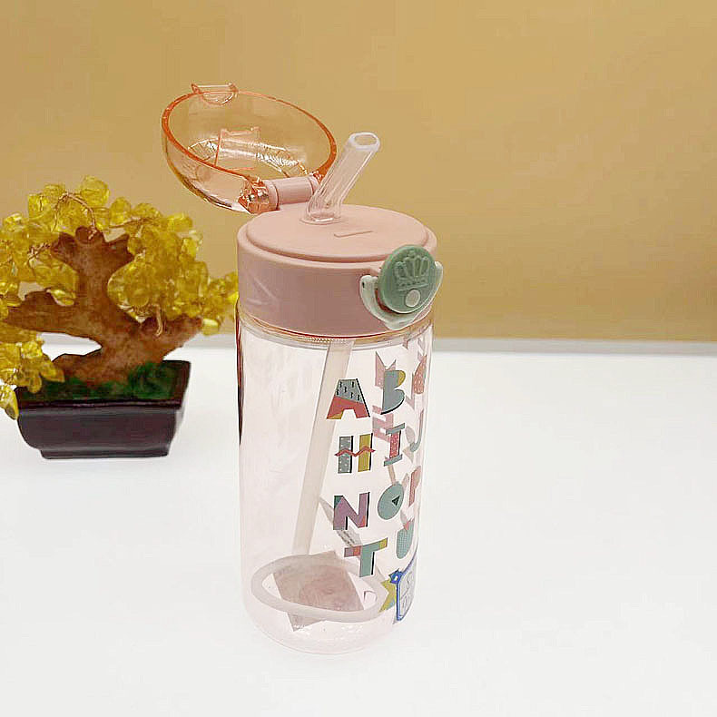 Estudiante paja taza de agua niñas verano plástico portátil lindo niños rebote cubierta fresca Internet celebridad paja taza