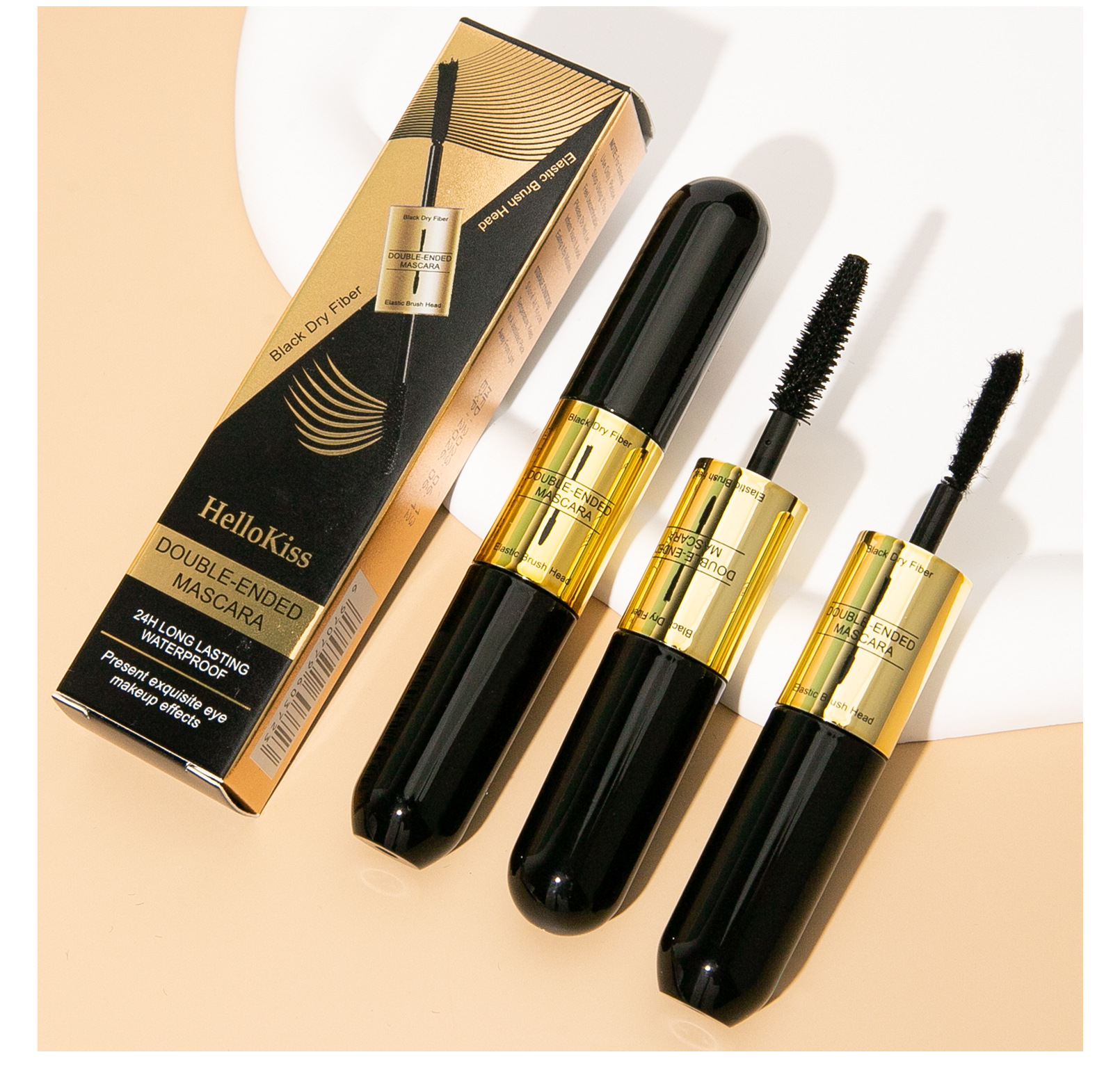 Hellokiss doppia testa due in uno innesto di fibra occhio nero impermeabile, denso, senza trucco, tinto e arricciato_voghion.com