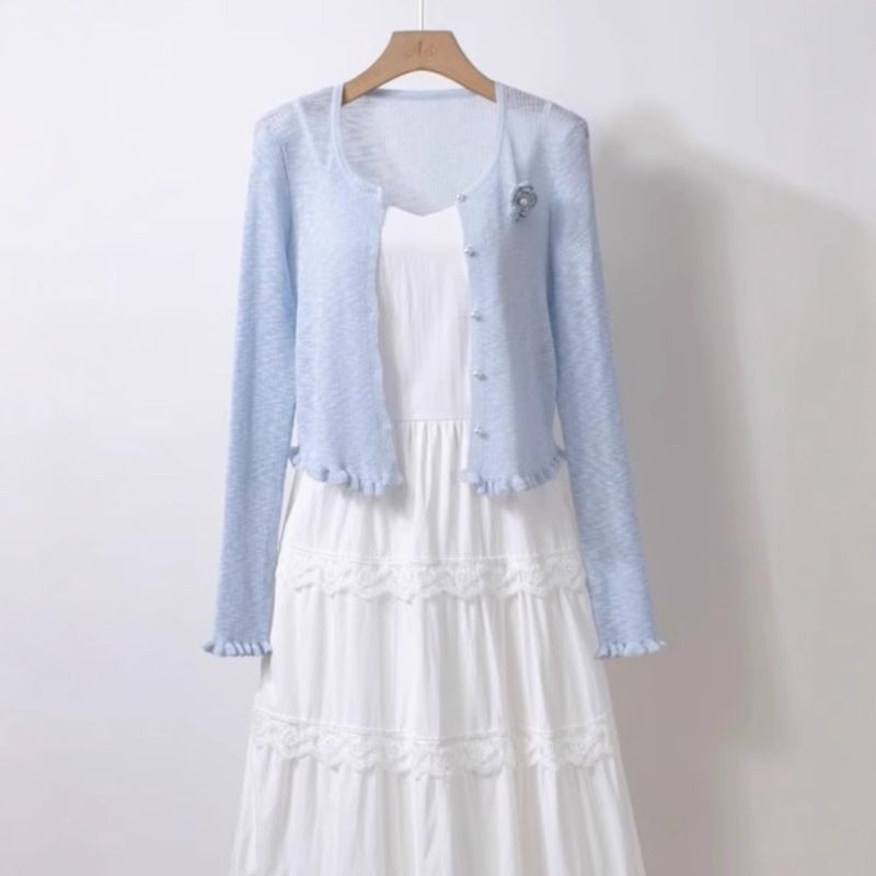 Super Fairy Fairy Elegant Cardigan with Suspender Skirt Knitted Shirt Jacket Women's Summer New Fashion Sunscreen Clothes Air-conditioning Shirt
