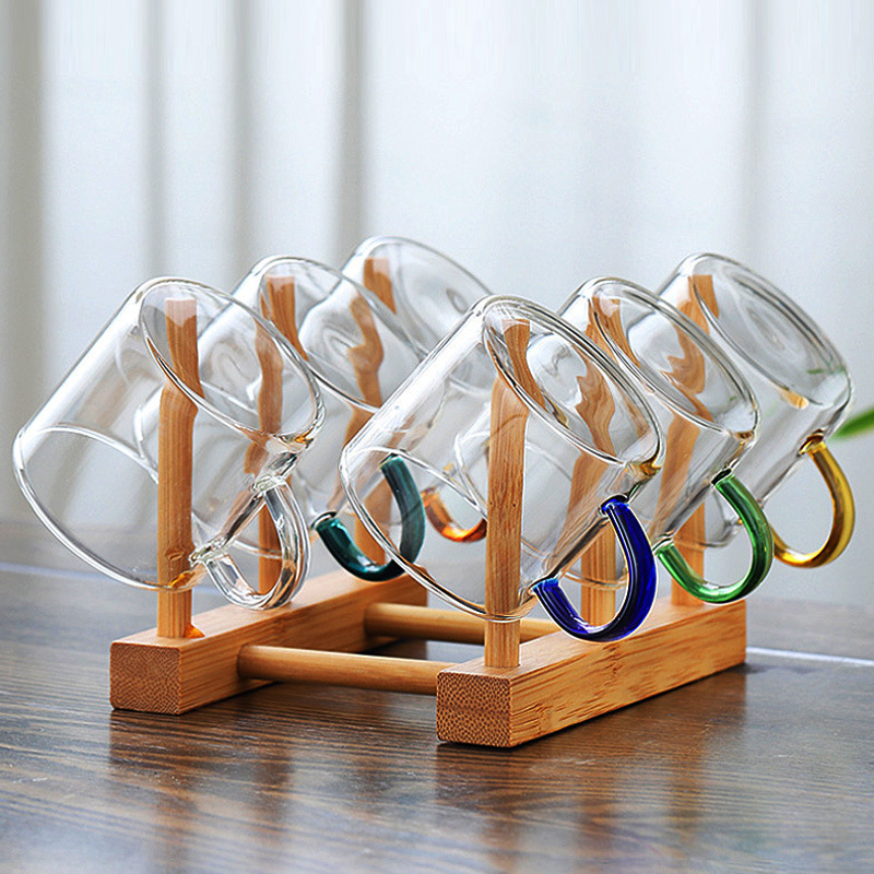 작은 유리 차 컵 투명한 컵 차 그릇 가정용 내열성 쿵푸 차 세트 세트 차 시음 컵 유리 물 컵