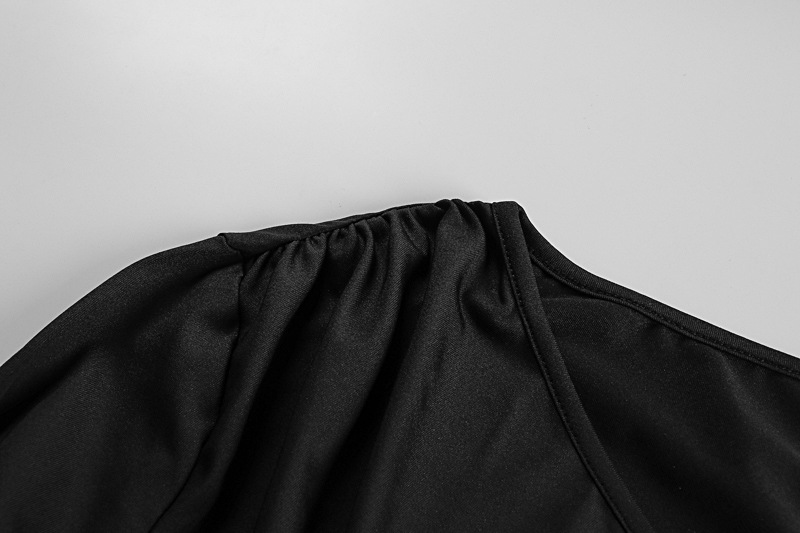 Autumn Winter Sexy Personality Oblique Shoulder Solid Color Slim Women Dress