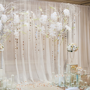 tulle curtain ins christmas outdoor party background wear rod curtain single layer light transmission decorative curtain phantom window screen