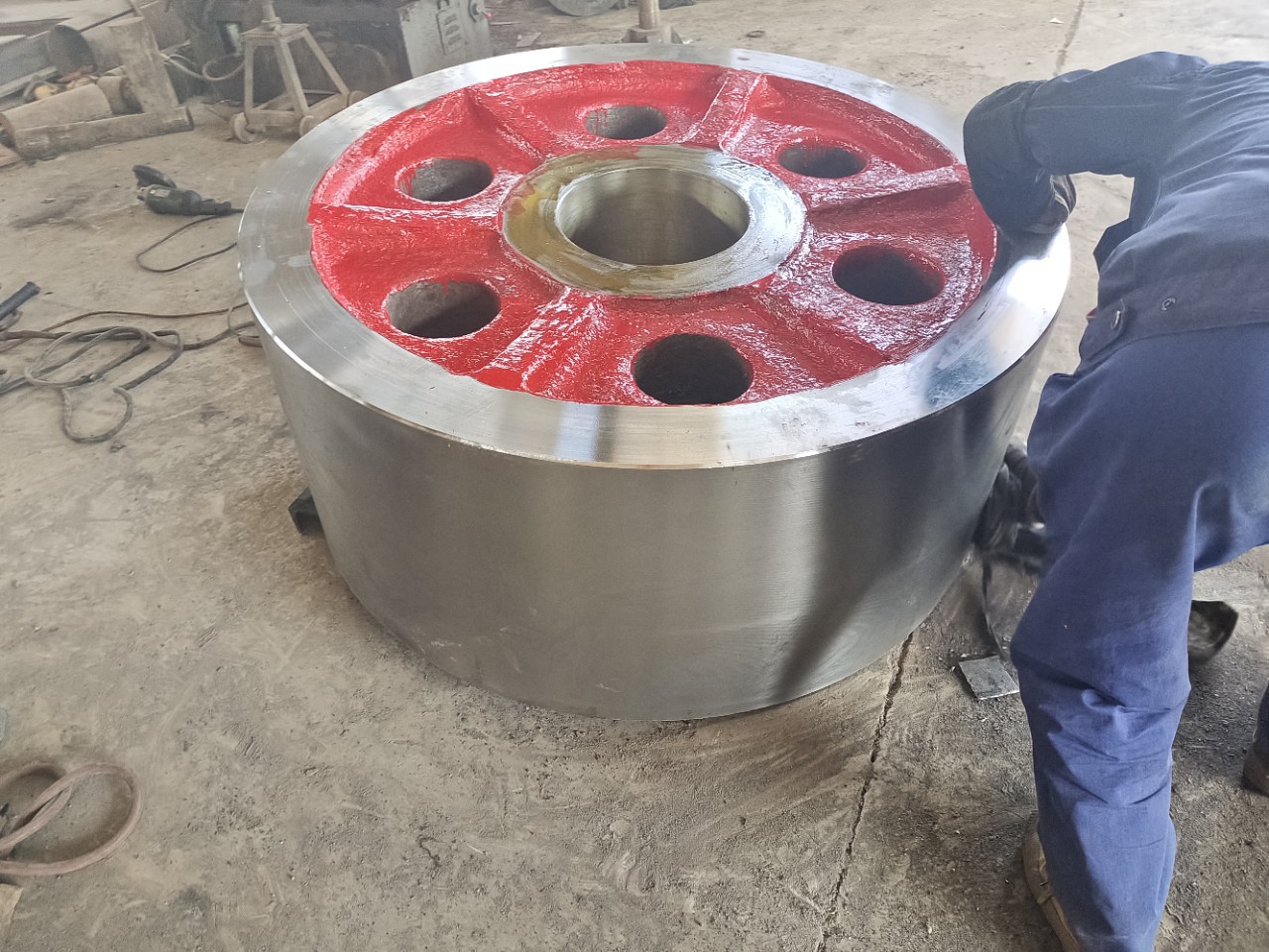 Cement machinery,Calcined Rotary kiln Supporting wheel install Use Manufactor