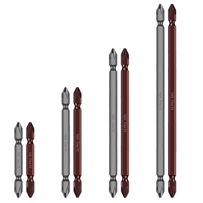 Doble cabeza S2 fuerte magnetismo antideslizante de alta dureza boquilla cruzada taladro eléctrico cabeza de aire tornillo eléctrico cabeza de tornillo cruzada