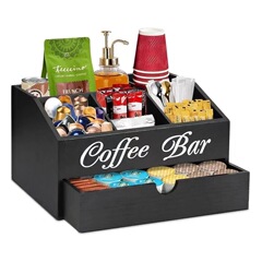 実木コーヒーカプセル収納ケースミルクティーバッグコーヒーバッグ整理ケース茶水間多格ティーバッグ飲料バッグ木箱