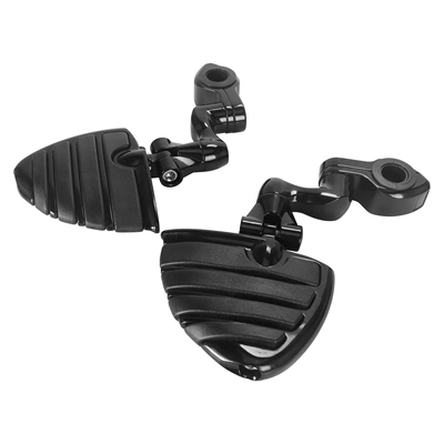 Short Pedal Set Footrest | Motorcycle pedals - 5-pedals-black-new-pedal-rings-black