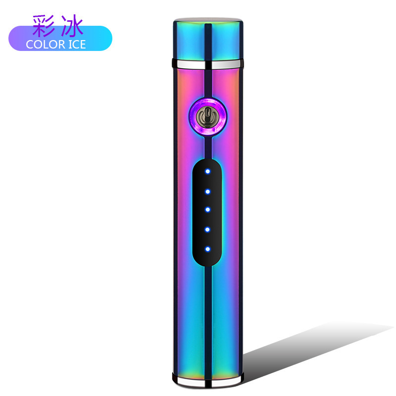 Nuevo encendedor de doble arco mini de tira larga, encendedor de cigarrillos LED recargable a prueba de viento, encendedor creativo personalizado