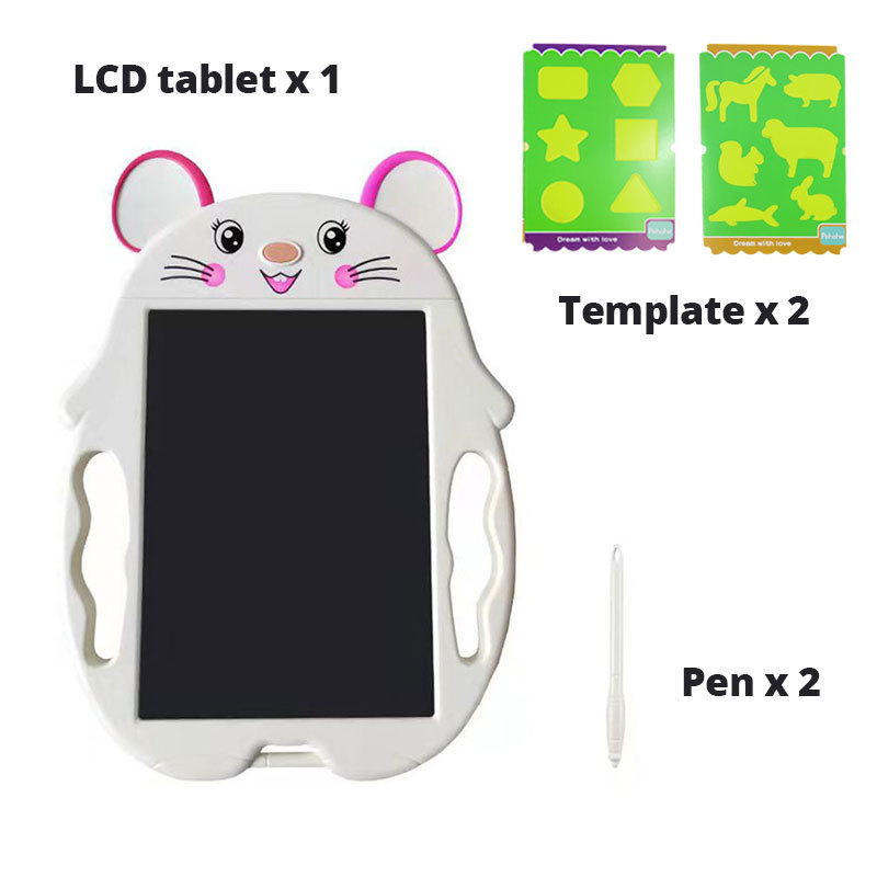 Educación temprana de los niños Qizhi tablero de dibujo de escritura de color animal graffiti electrónico LCD de 9 pulgadas Tableta LCD