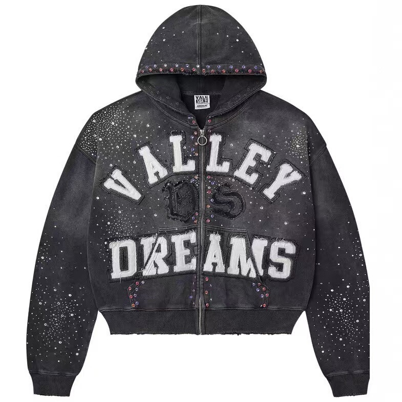 Cross-Border European and American Personalized Street Fashion Brand Y2K Couple Hoodies American Retro Zip-Up Sweatshirt Jacket Cross-Border European and American Personalized Street Fashion Brand Y2K Couple Hoodies American Retro Zip-Up Sweatshirt Jacket