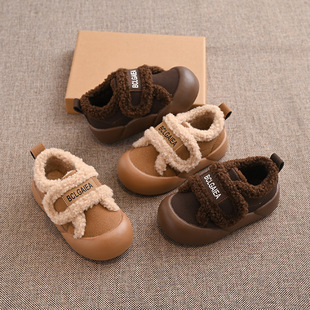 Children's Cotton Shoes 2025 Winter New Boys' Snow Shoes Girls' Furry Shoes Fleece-Lined Thickeneded Winter Warm Shoes