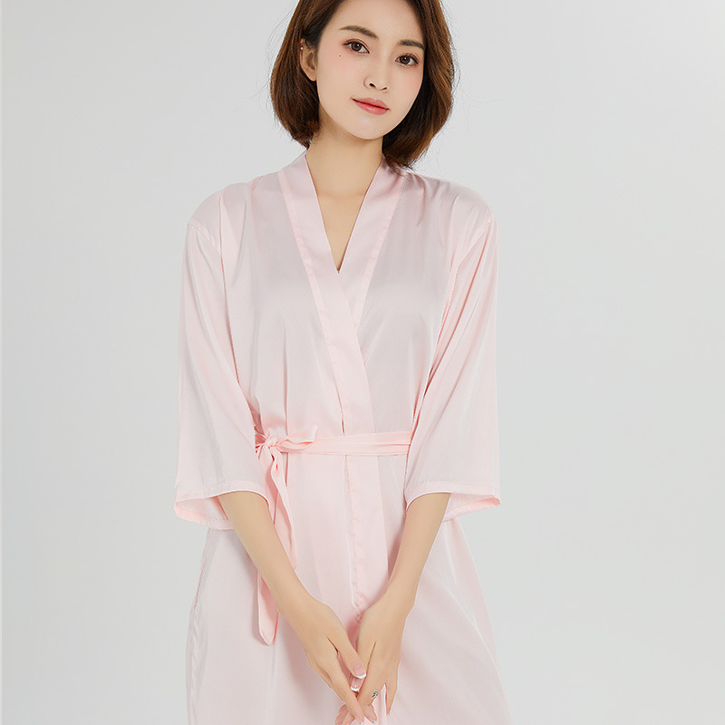 Ropa de novia, túnica de mañana, túnica de noche, maquillaje de bodas, dama de honor, kimono de boda, seda, túnica de baño de satén