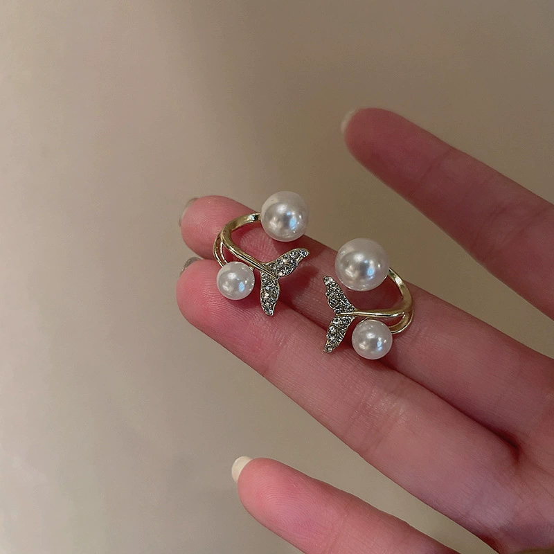 Стильные серебряные иглы из жемчуга, универсальный дизайн сережек, пробная серебряная 925, двойной стиль, простой и элегантный дизайн