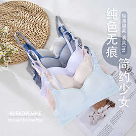发育期内衣女无钢圈高中生大学生小胸聚拢薄款透气舒适少女文胸罩