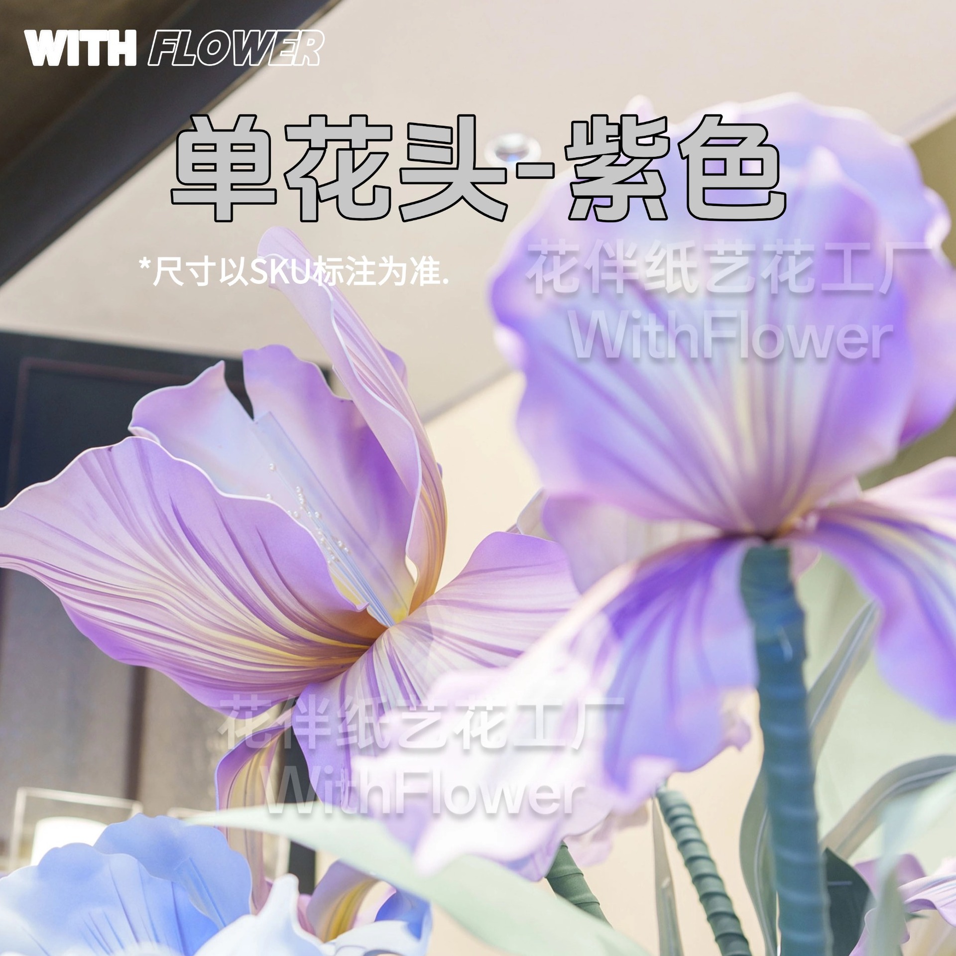 보라색 100cm 꽃 머리