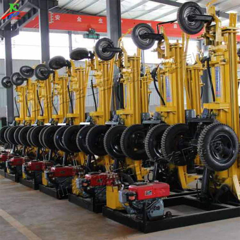 Perforadora de pozos de agua neumática, perforación de roca de protección de pendiente móvil, pequeña plataforma de perforación de agua y gas de 200 metros para uso civil