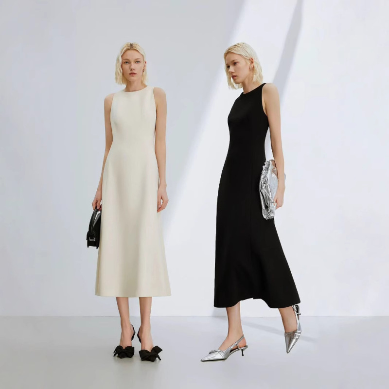 Lang Series Sleeveless Light Formal Dress 2026 Spring French Style Long Dress Elegant Slimming Waist Straight Cut Lang Series Sleeveless Light Formal Dress 2026 Spring French Style Long Dress Elegant Slimming Waist Straight Cut