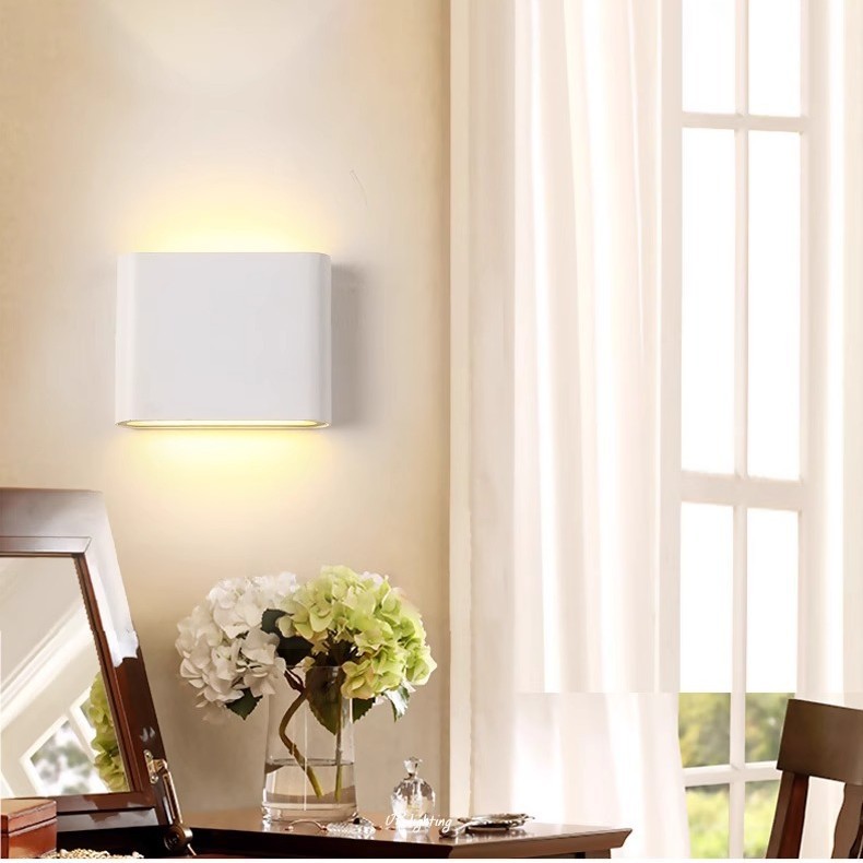 Led lámpara de pared impermeable balcón exterior ultrafino blanco y negro lámpara de jardín exterior escalera simple sala de estar dormitorio lámpara de noche