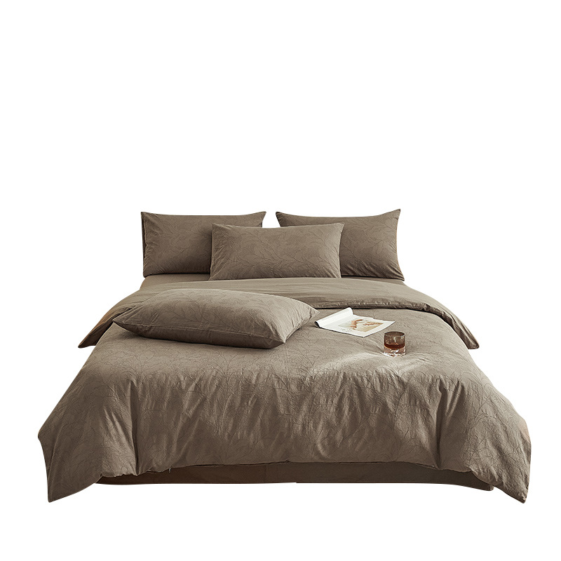 Wabi-sabi Style Cotton Jacquard Bedding Set Four-piece Cotton Sheet_voghion.com