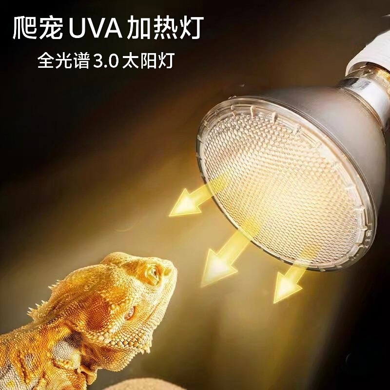 Reptile Spotlight Uva Heating Lamp Turtle Sunbathing Lamp Dimmable Halogen Bulb Heating and Calcium Supplement Lamp