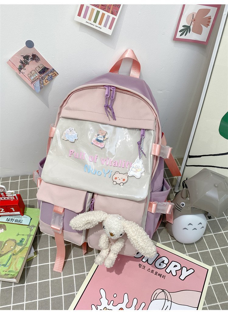 Wholesale Cute Bear Doll Pendant Contrast Color Transparent Large-capacity Backpack Nihaojewelry display picture 15