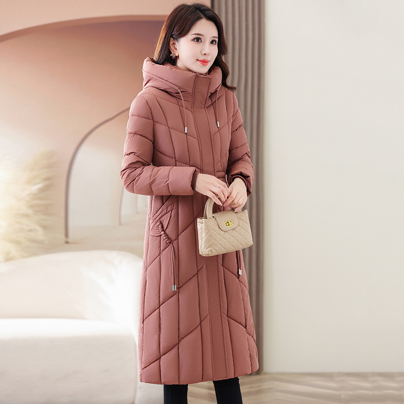 2024 chaqueta de algodón de pluma para mujeres nuevas explosiones de moda coreana sensación de diseño de invierno grueso camisa de algodón rodilla image 5