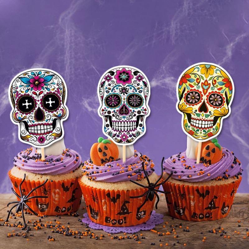 Nuevo cross-border Día de los Muertos Party Decoration Cake Plug Theme Mexican Día de los Muertos Decoration Desserts Plug