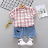 Summer clothing for boys, summer shirt, children's cartoon sleeves, set, 2021 collection, with short sleeve, wholesale