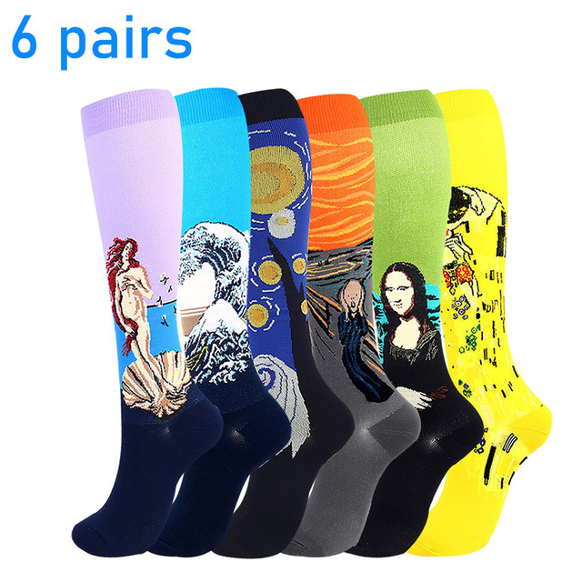 Men and Women Socks Compression Socks Elastic Sports Beautiful Legs Nurse Stockings for Jogging Climbing Cycling Flight Workout