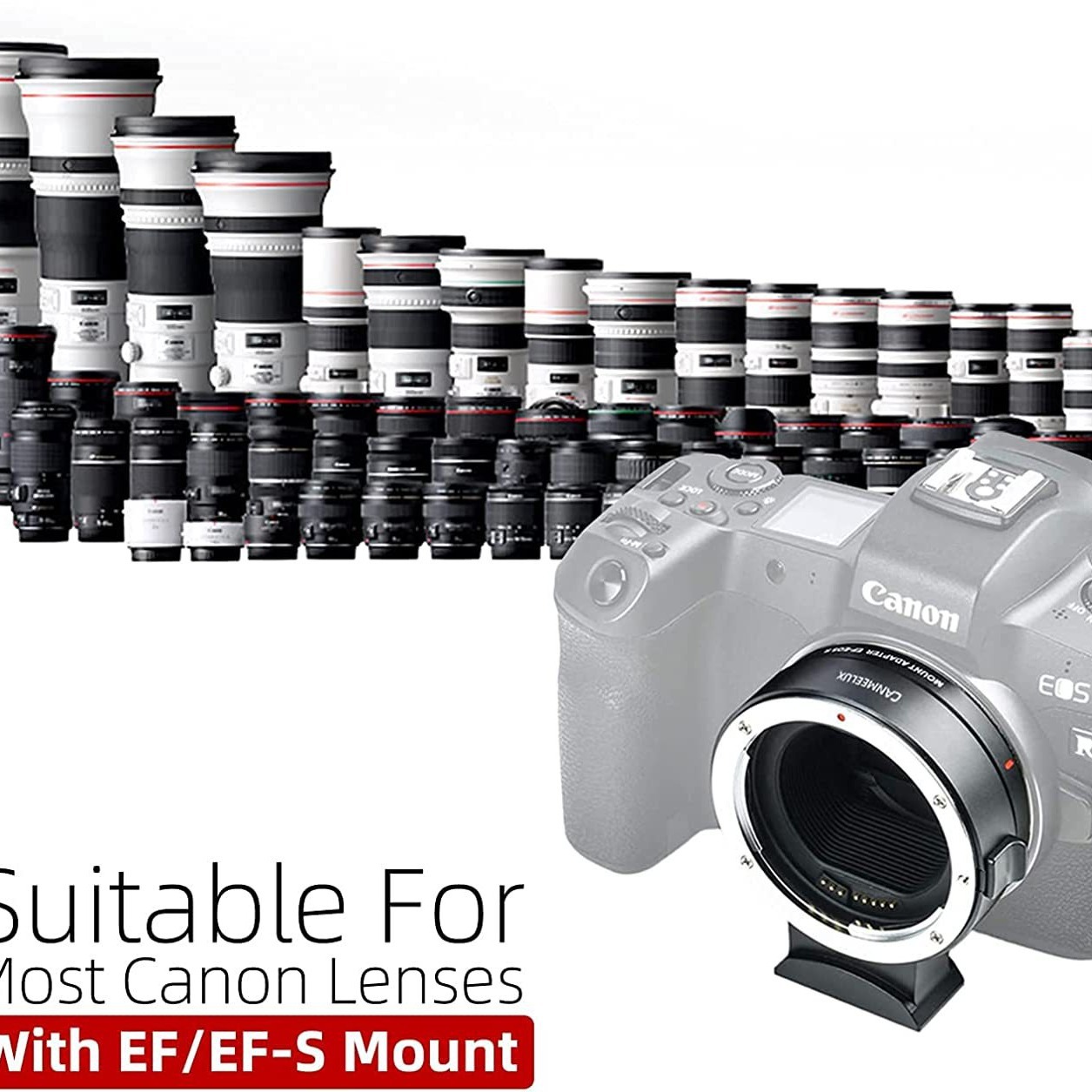 Equipo fotográfico automático anillo adaptador electrónico anillo de lente EF-EOSR EF-EOSM EF-NEX GFX FX