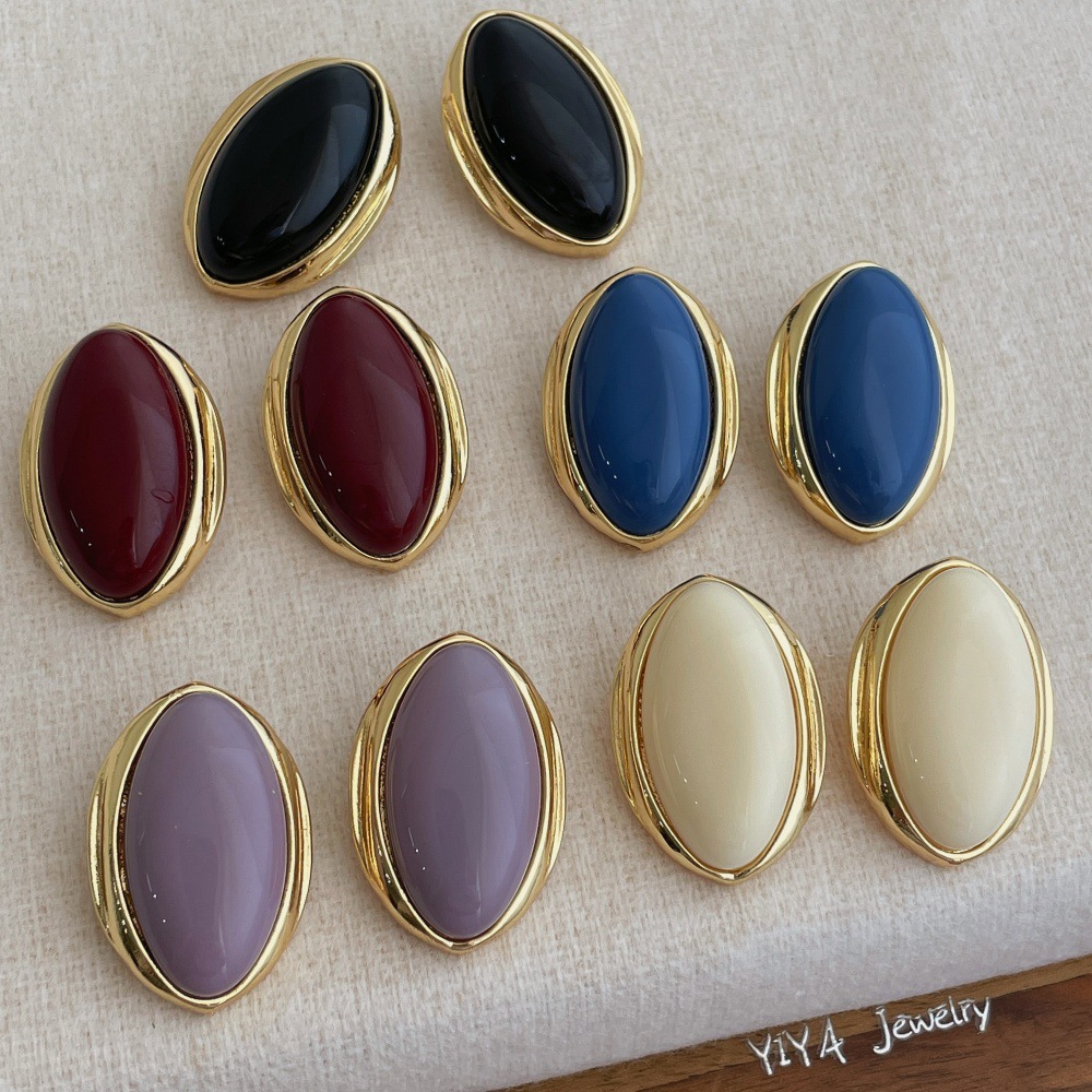 Retro elegant purple fashionable earrings drop-shaped