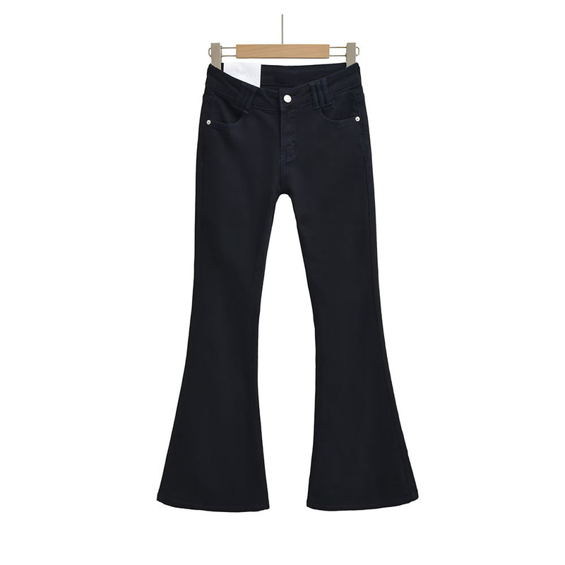 Pb&Za European and American Spring & Fall New Women's Mid-Low Waist Micro-Flared Pants Fashionable Urban Slim Slim Jeans