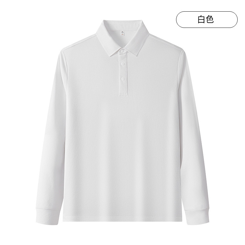 纯色男女长袖POLO衫杜邦索罗娜翻领工作服上衣印LOGO企业工装刺绣|undefined
