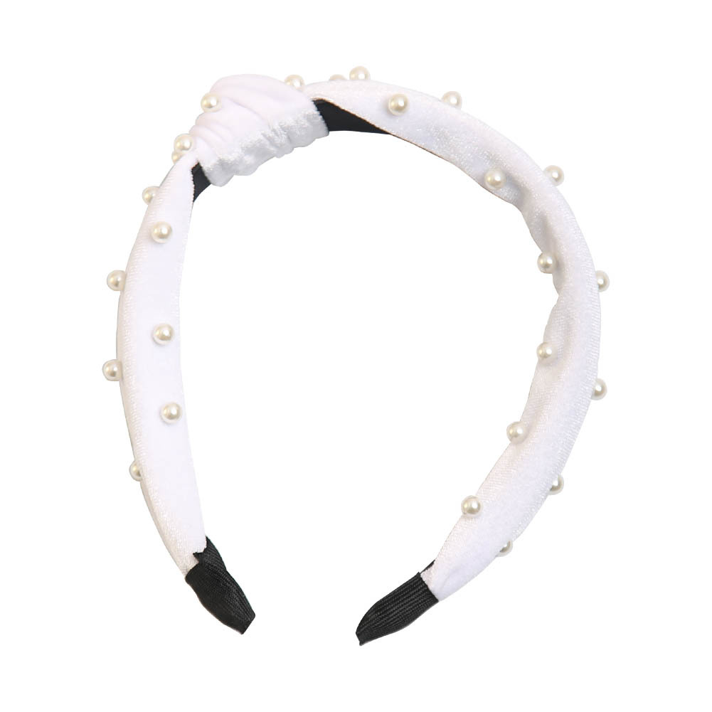 Retro Bow Knot Alloy Inlay Inlaid Pearls Hair Band 1 Piece display picture 3