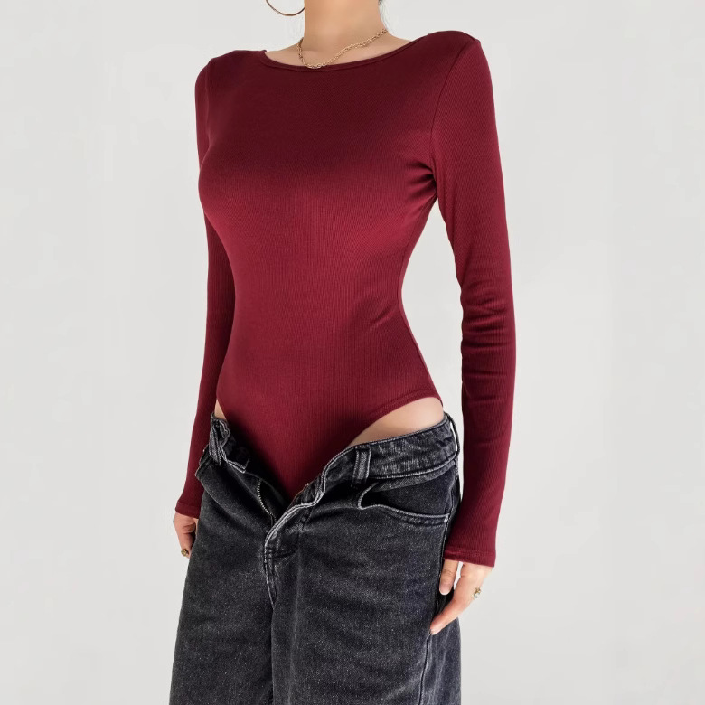 Spring sexy elastic long-sleeve