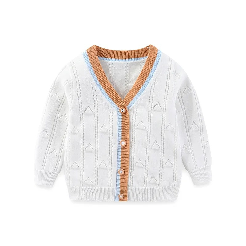 Baby knitted cardigan sweater coat children's sun protection clothing base layer baby clothes outerwear toddlers thin spring