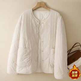 有现货棉服女冬季加厚保暖格子外套宽松棉衣