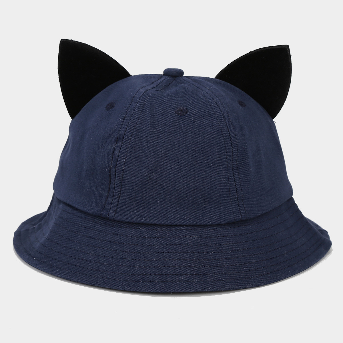 Marca de moda coreana de dibujos animados pequeño diablo oreja cúpula color sólido sombrero de pescador estilo universitario infantil lindo sombrero casual para el sol image 13