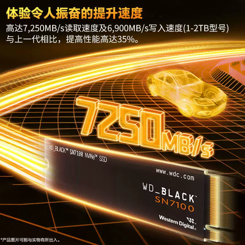 WD Western Digital Black SN7100 1 ТБ / 2 ТБ / 4 ТБ M.2 SSD WDS100T4X0E, чтение до 7250 МБ/с