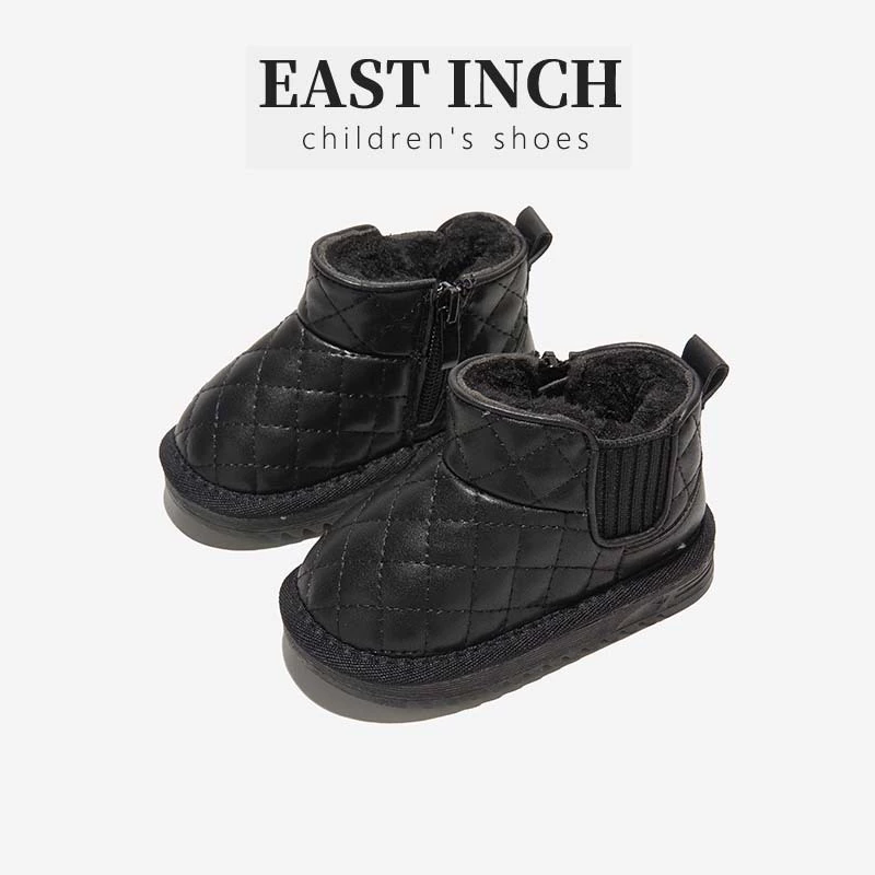 Детские зимние сапоги с флисовой подкладкой, утепленные хлопковые ботинки, осень-зима 2025, новый стиль, для мальчиков и девочек 1-3 лет, детские хлопковые сапоги.