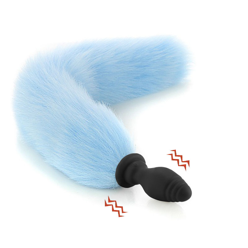 Sexy reemplazable Fox cola de silicona vibración anal plug back corte masturbación SM suministros para adultos entrega al por mayor