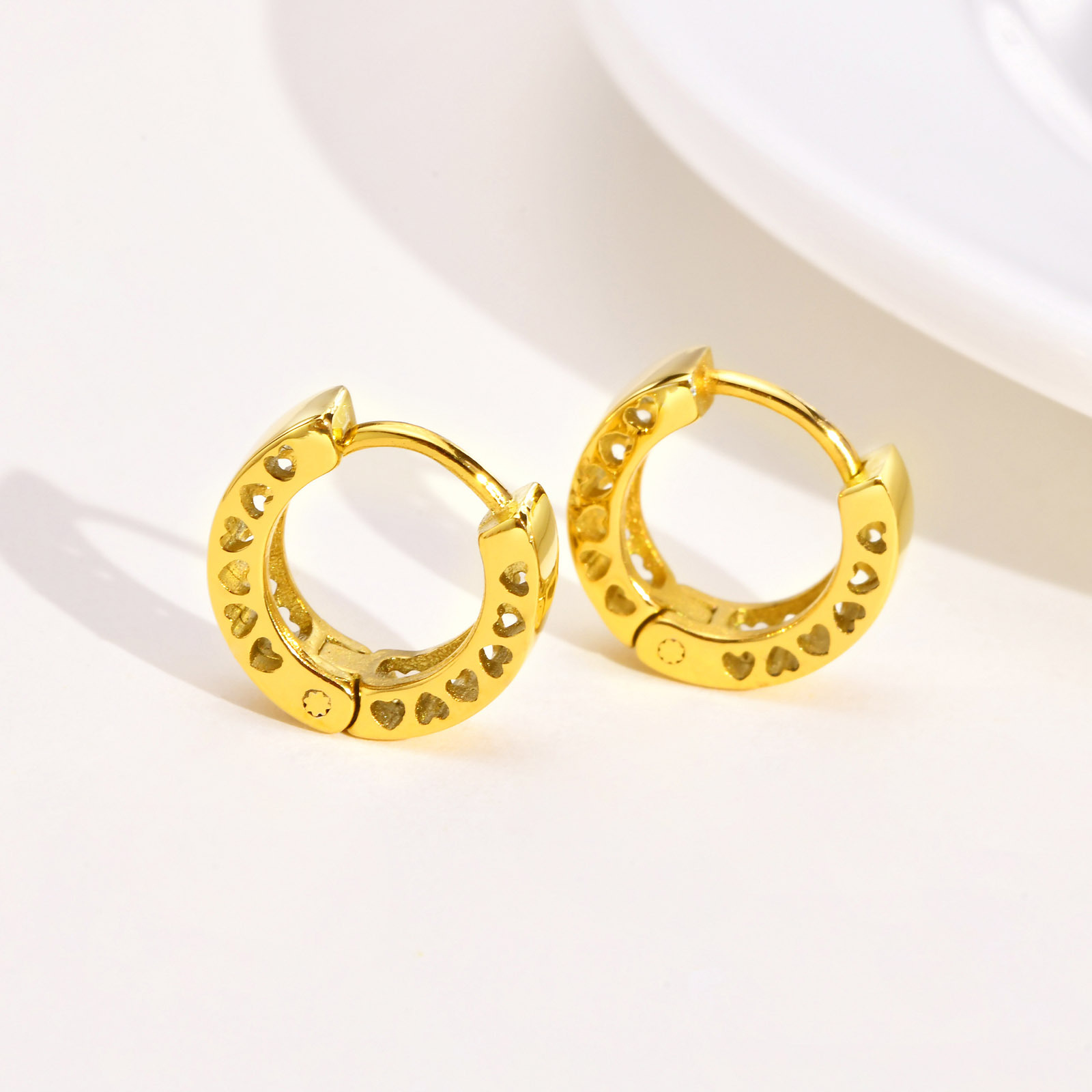 Fashion Heart Shape Stainless Steel Plating Earrings 1 Pair